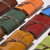 Vintage Retro PU Leather Leaf Cover Helm A6 Notebook, Kawai Notebooks